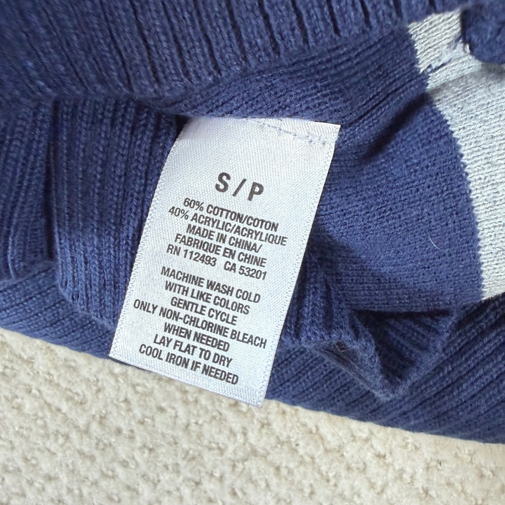 Y2K Style Striped Sweater Aeropostale Women Small Blue Gray Preppy Soft Girl - Picture 7 of 7